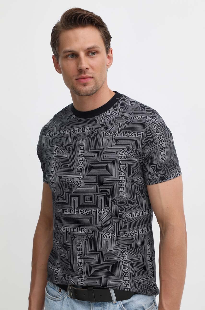 Karl Lagerfeld tricou din bumbac barbati, culoarea negru, modelator, 543224.755084