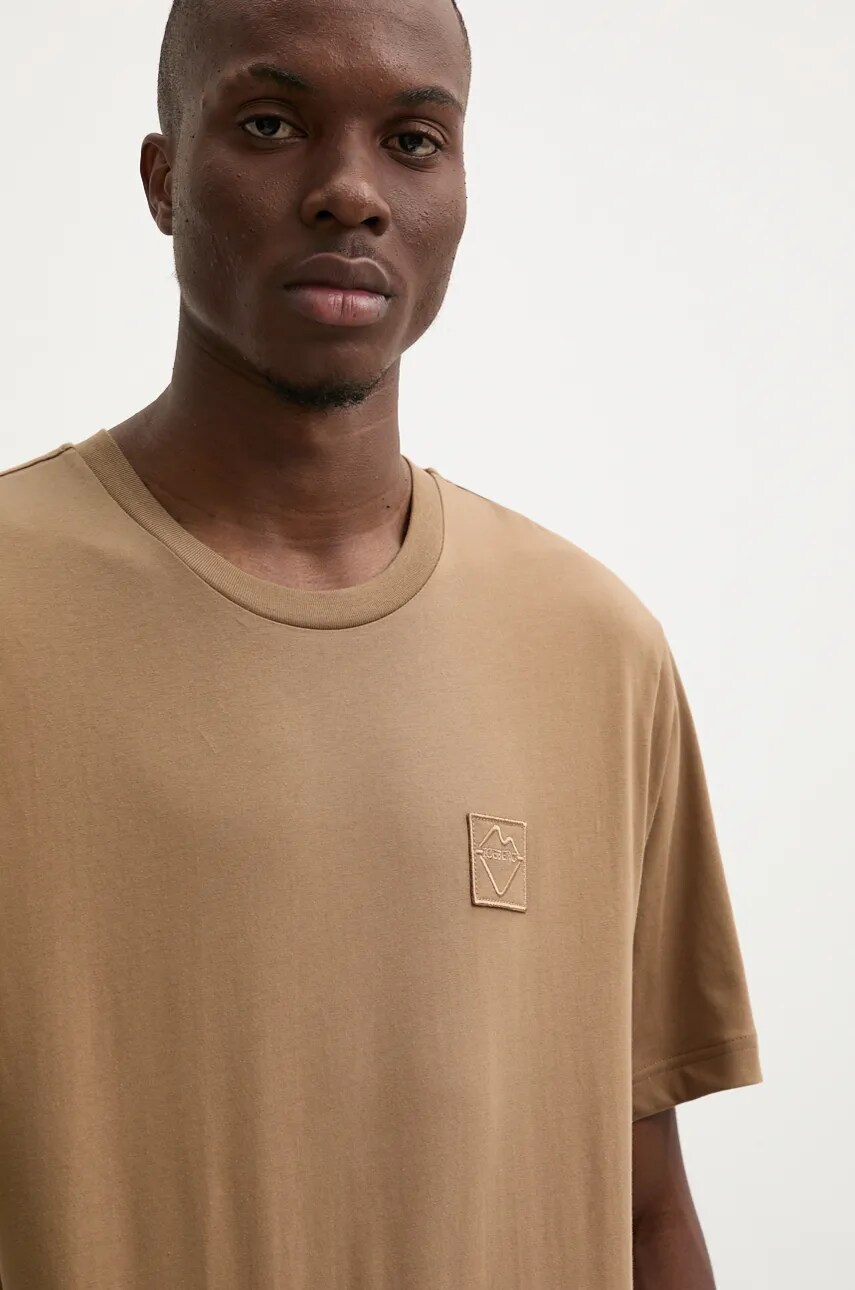 Iceberg tricou din bumbac barbati, culoarea bej, neted, F02E 6327