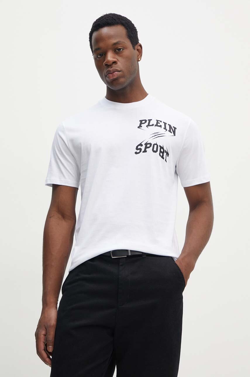PLEIN SPORT pamut póló fehér, férfi, nyomott mintás, FADC MTK7560 STE003N termék 2. képe