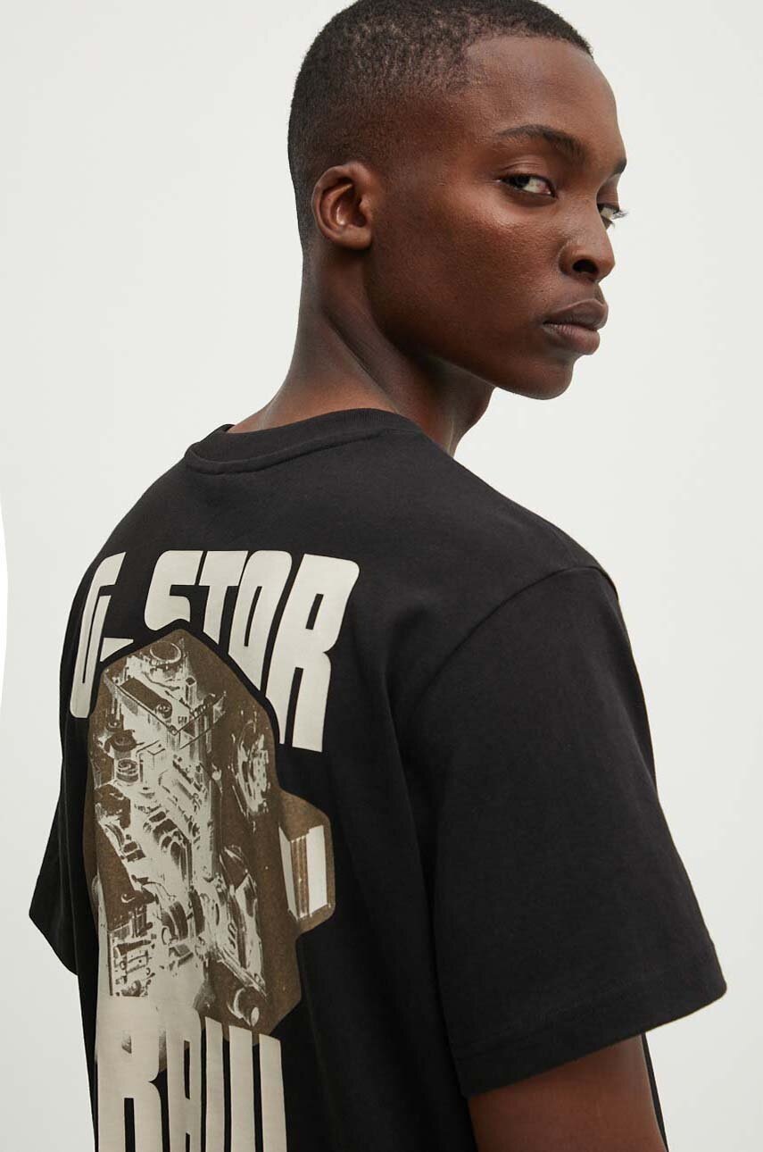 

Памучна тениска G-Star Raw в черно с принт D24690-C336, Черен