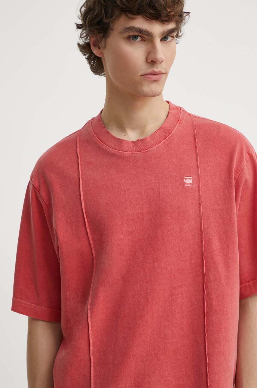 G-Star Raw tricou din bumbac barbati, culoarea roz, neted, D24631-C756