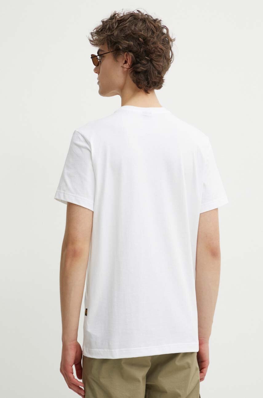 Βαμβακερό μπλουζάκι G-Star ανδρικό, χρώμα: άσπρο, D24681-336 φωτογραφία