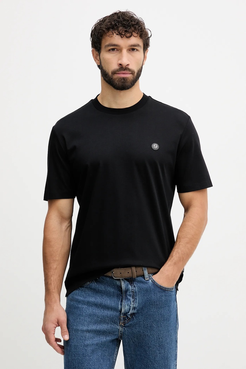 BOSS tricou din bumbac culoarea negru, uni, 50520298