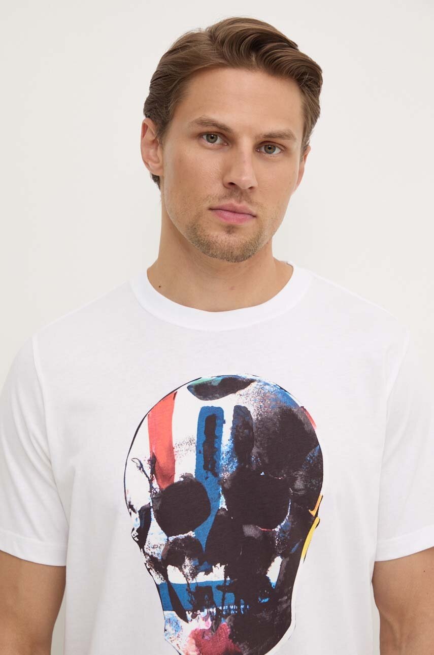 Βαμβακερό μπλουζάκι PS Paul Smith ανδρικό, χρώμα: άσπρο, M2R.011R.NP4685 φωτογραφία