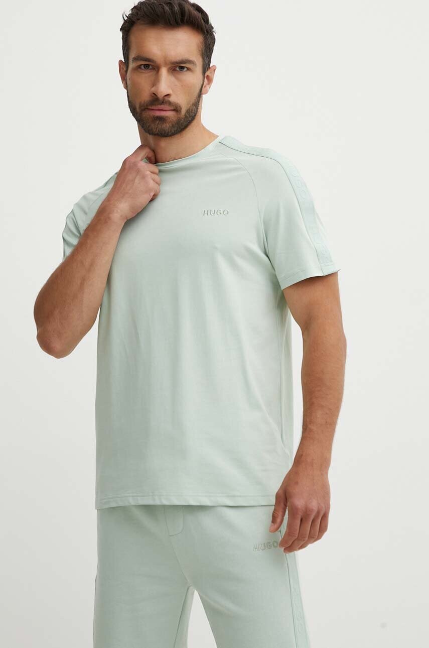 HUGO tricou lounge culoarea verde, neted, 50520480