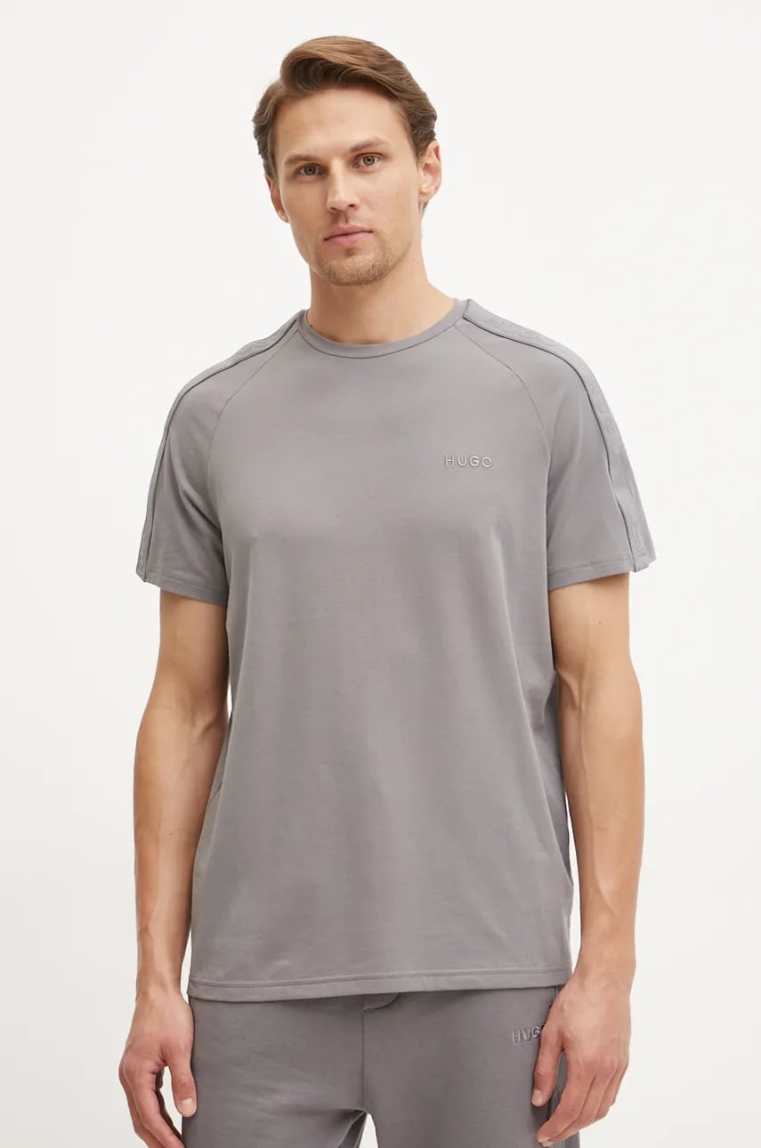 HUGO tricou lounge culoarea gri, neted, 50520480