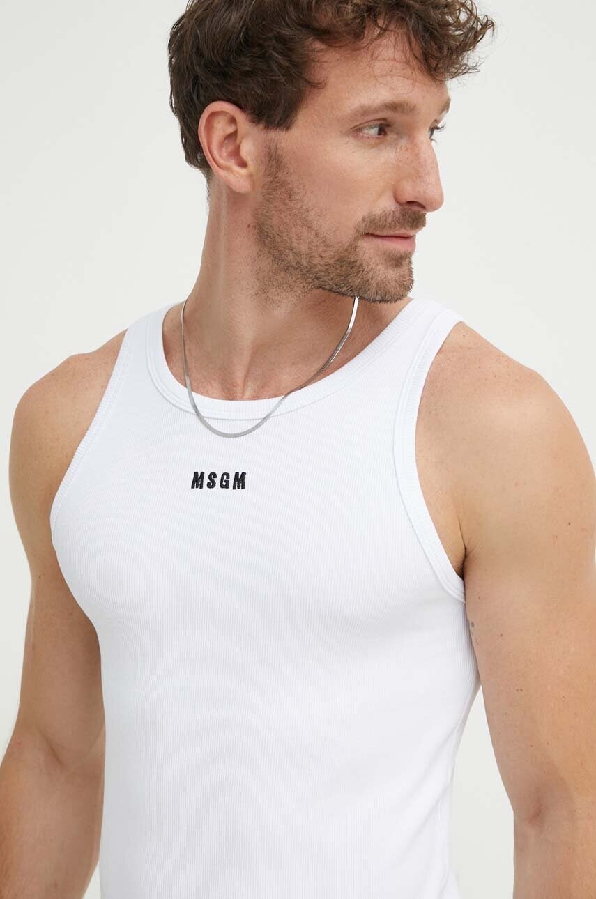 MSGM tricou barbati, culoarea alb, 3740MM107.247794