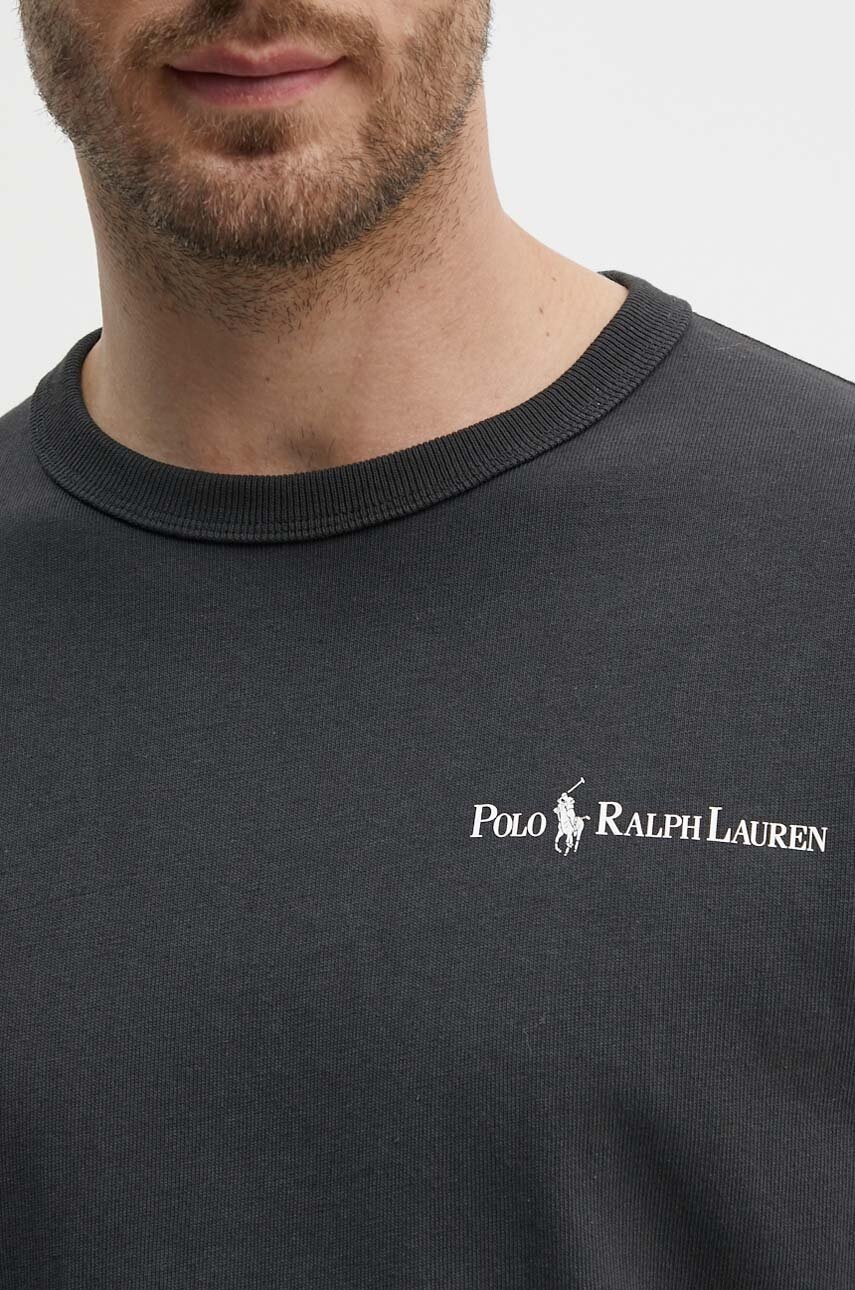 Бавовняна футболка Polo Ralph Lauren чоловіча колір сірий з принтом 710950137001 