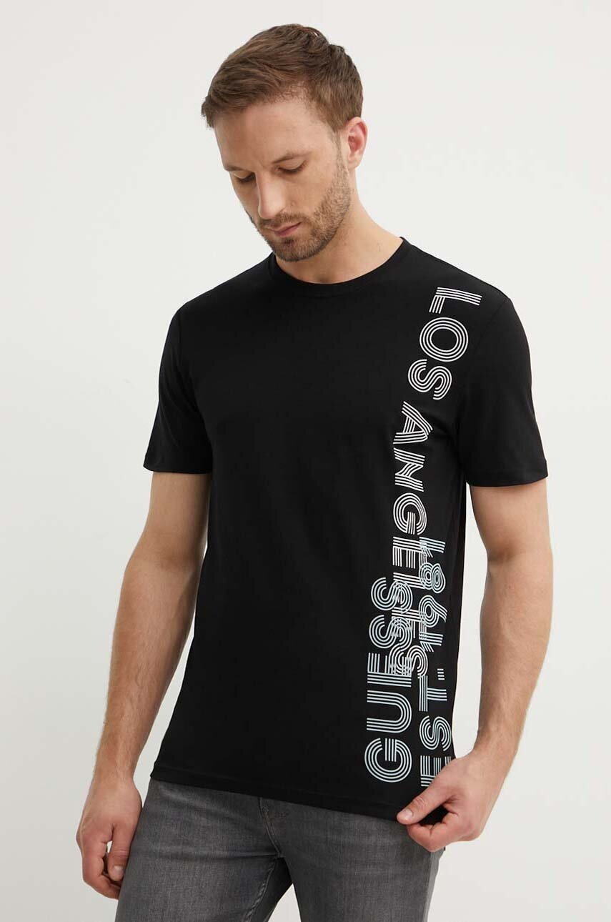 

Тениска Guess в черно с принт M4YI34 J1314, Черен