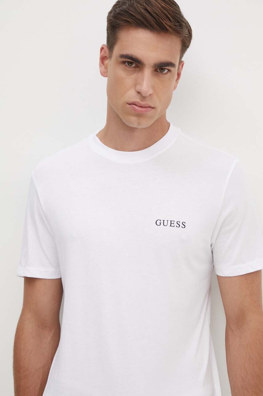 Levně Bavlněné tričko Guess 3-pack bílá barva, s potiskem, U4YG52 KCAM1