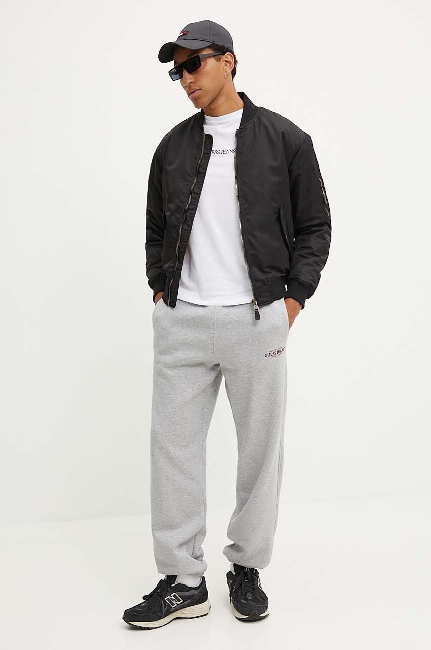 Βαμβακερό μπλουζάκι Guess Jeans ανδρικό, χρώμα: άσπρο, M4YI52 K8HM0 φωτογραφία