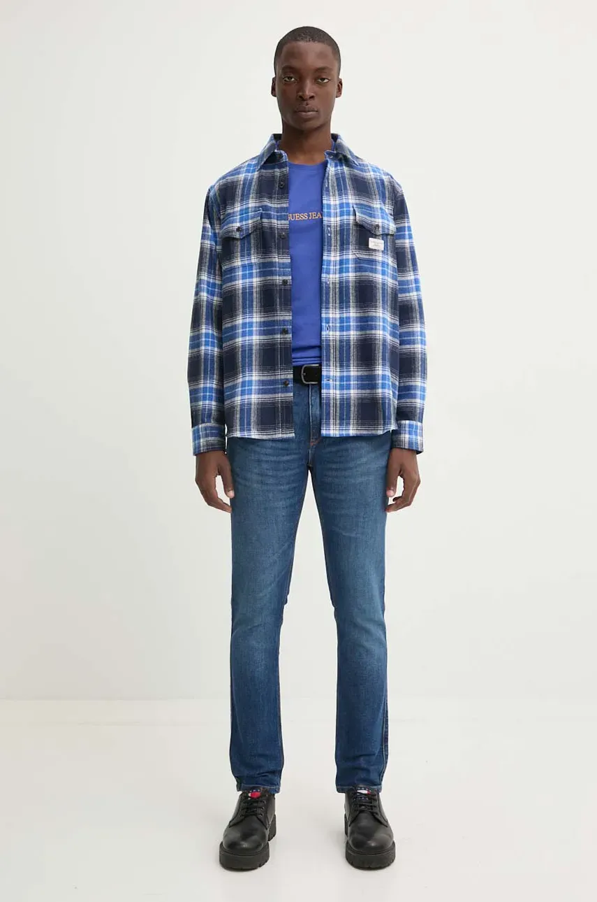 Хлопковая футболка Guess Jeans мужская с аппликацией M4YI52 K8HM0 Хлопковая футболка Guess Jeans мужская с аппликацией M4YI52 K8HM0