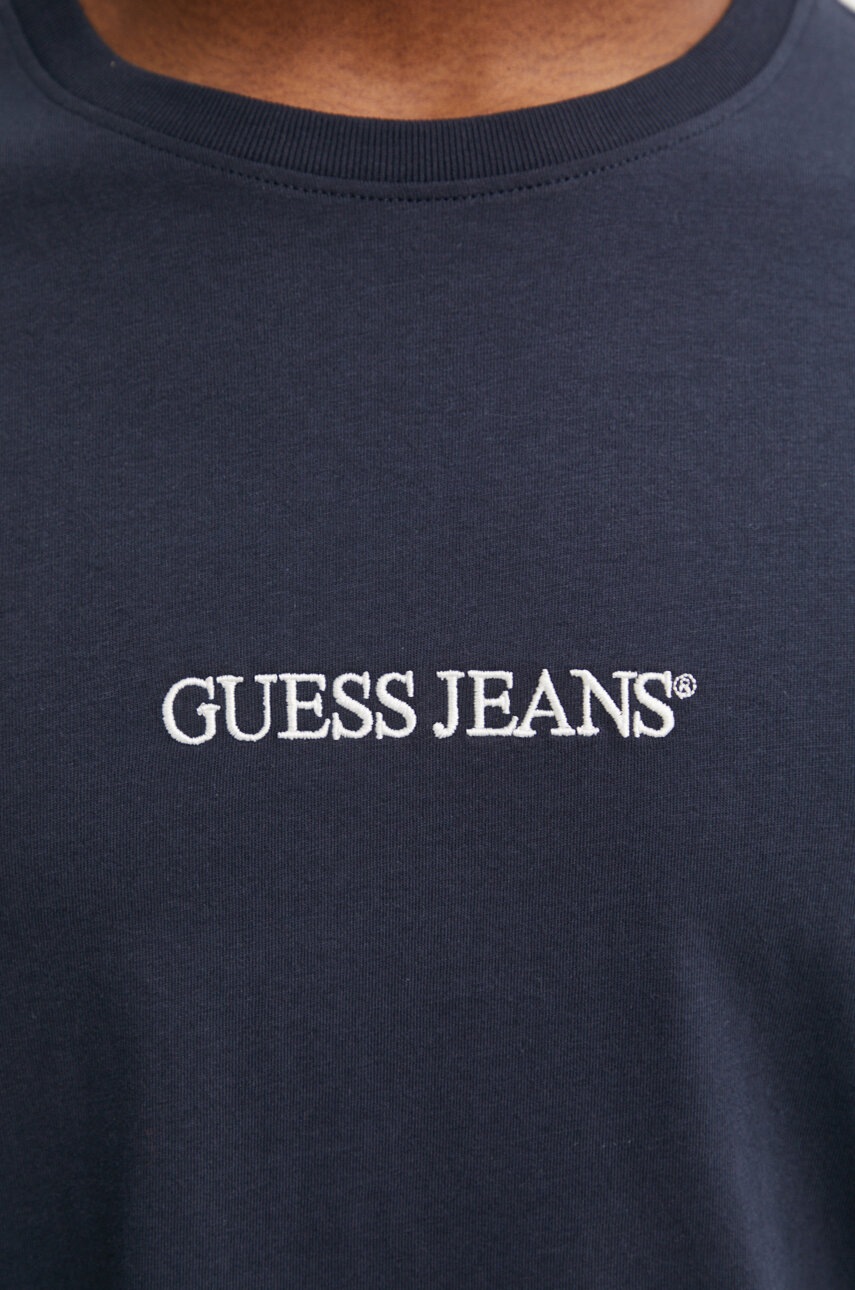 Βαμβακερό μπλουζάκι Guess Jeans ανδρικό, χρώμα: ναυτικό μπλε, M4YI52 K8HM0 φωτογραφία