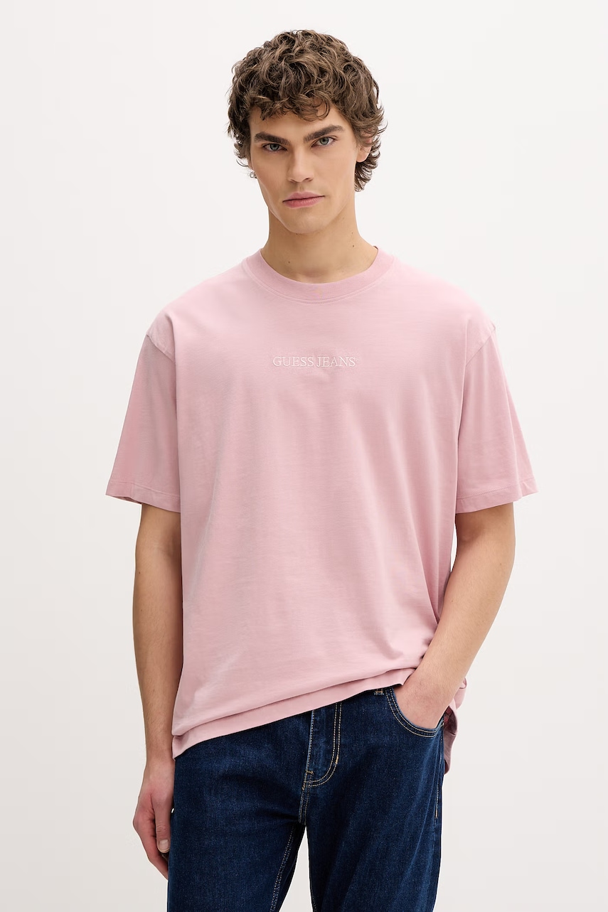 Βαμβακερό μπλουζάκι Guess Jeans