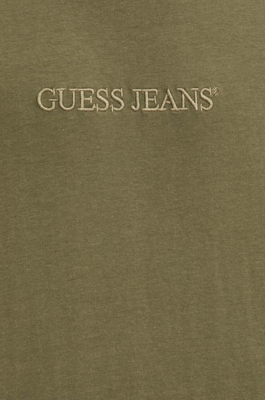 Βαμβακερό μπλουζάκι Guess Jeans ανδρικό, χρώμα: πράσινο, M4YI44 K8FQ4 φωτογραφία