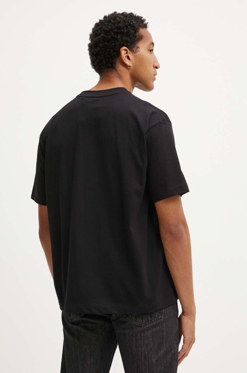 Βαμβακερό μπλουζάκι Guess Jeans ανδρικό, χρώμα: μαύρο, M4YI44 K8FQ4 φωτογραφία