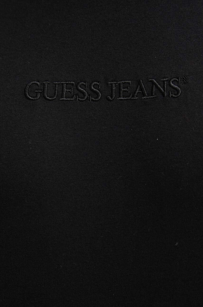 Βαμβακερό μπλουζάκι Guess Jeans ανδρικό, χρώμα: μαύρο, M4YI44 K8FQ4 φωτογραφία