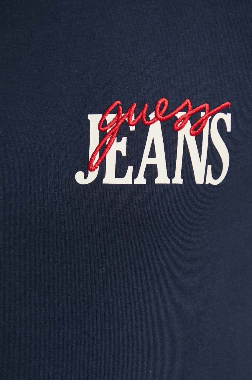Βαμβακερό μπλουζάκι Guess Jeans ανδρικό, χρώμα: ναυτικό μπλε, M4YI48 K8FQ4 φωτογραφία