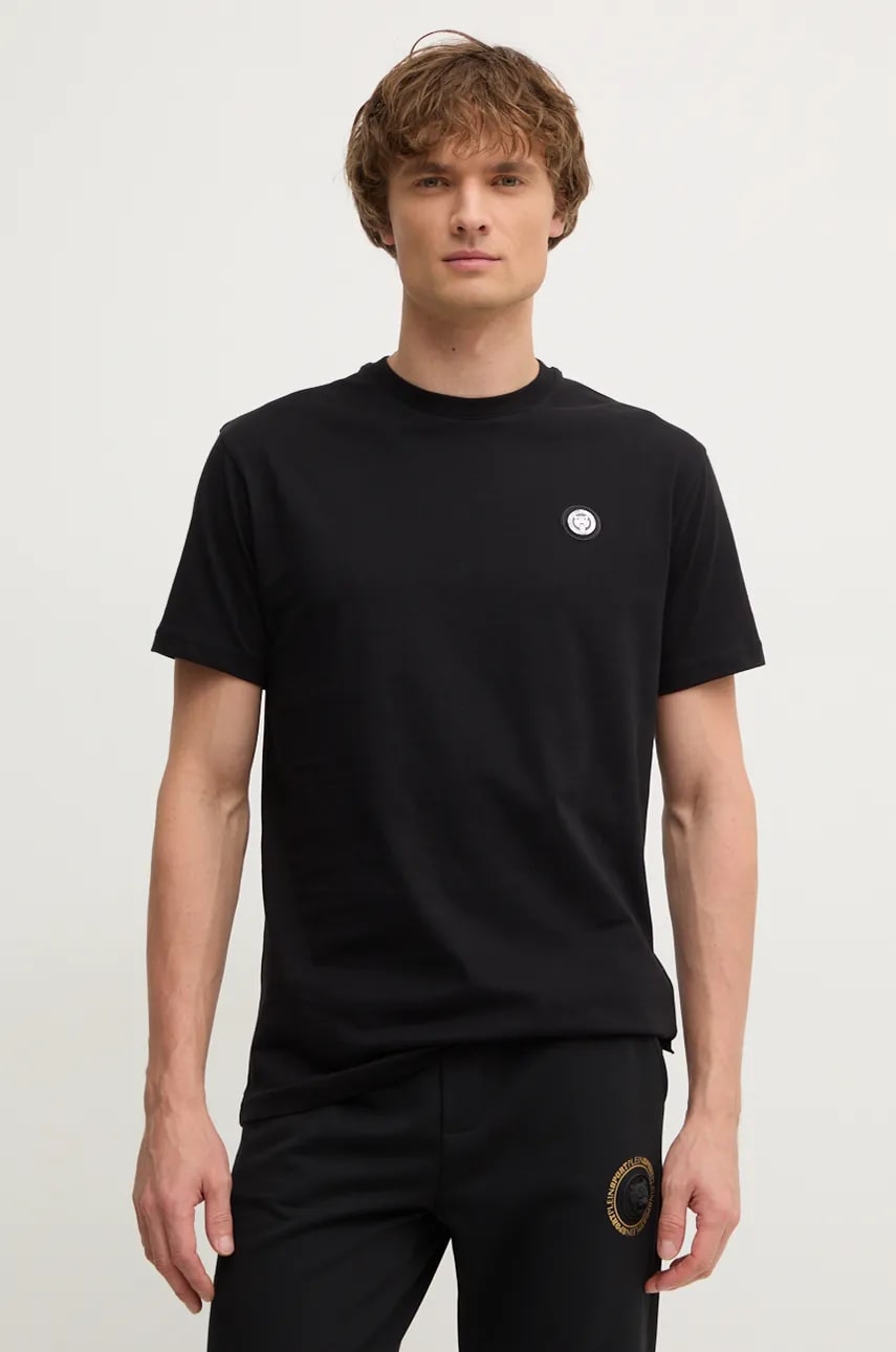 PLEIN SPORT tricou din bumbac barbati, culoarea negru, cu imprimeu, AADC MTK7952 STE001N PLEIN SPORT tricou din bumbac barbati, culoarea negru, cu imprimeu, AADC MTK7952 STE001N