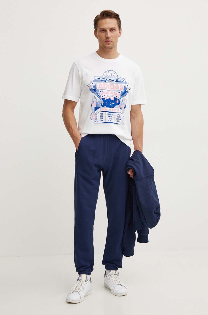 Βαμβακερό μπλουζάκι adidas Originals Street 4 ανδρικό, χρώμα: άσπρο, IX6753 φωτογραφία