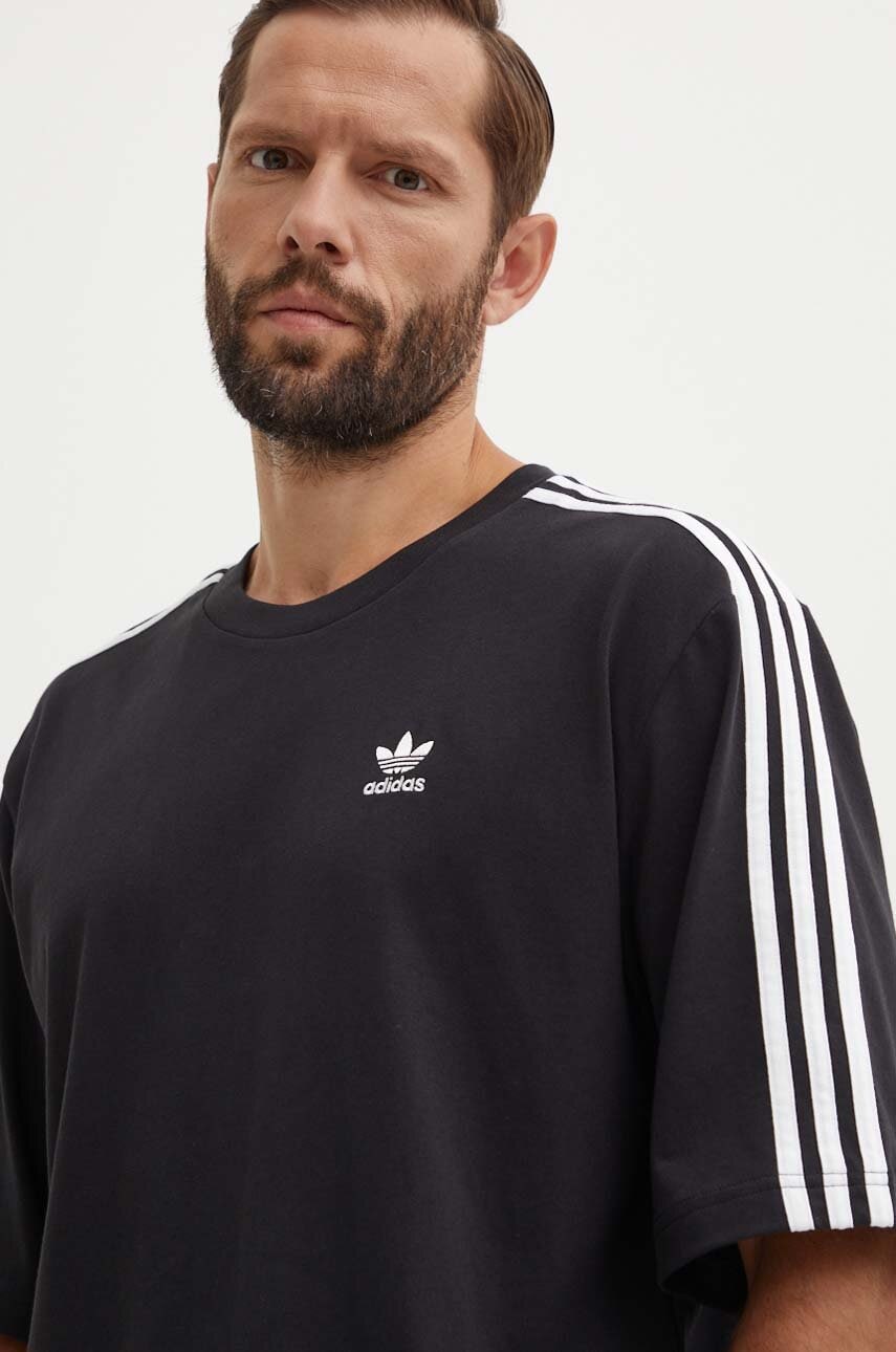 adidas Originals tricou din bumbac Adicolor Oversize bărbați, culoarea negru, cu imprimeu, IZ1832 adidas Originals tricou din bumbac Adicolor Oversize bărbați, culoarea negru, cu imprimeu, IZ1832