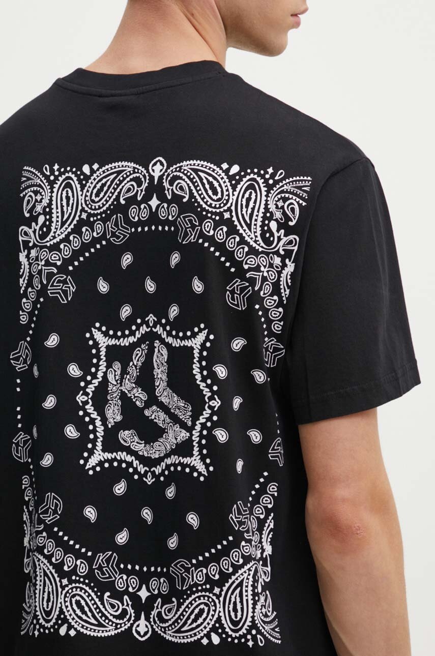 

Памучна тениска Karl Lagerfeld Jeans в черно с принт 245D1704, Черен