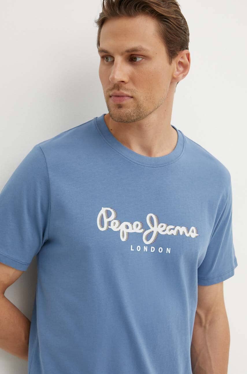 Levně Bavlněné tričko Pepe Jeans ABEL s potiskem, PM509428