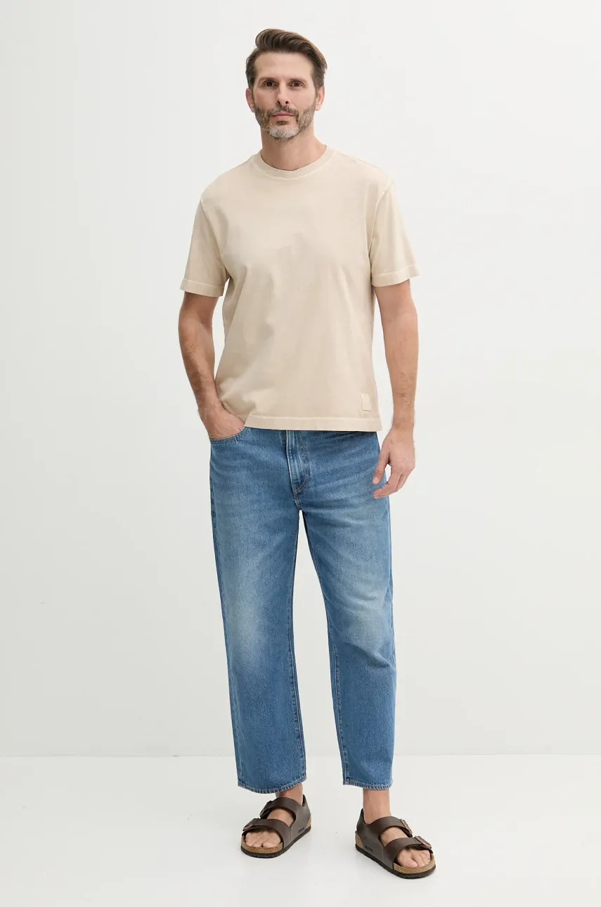 Хлопковая футболка United Colors of Benetton мужская однотонная 3ZITU1098 Хлопковая футболка United Colors of Benetton мужская однотонная 3ZITU1098