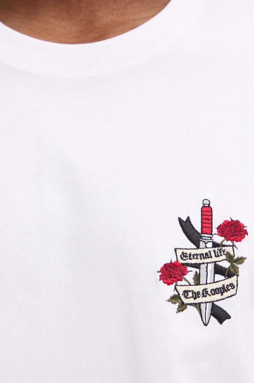 Βαμβακερό μπλουζάκι The Kooples ανδρικό, χρώμα: άσπρο, HTSC29036K φωτογραφία