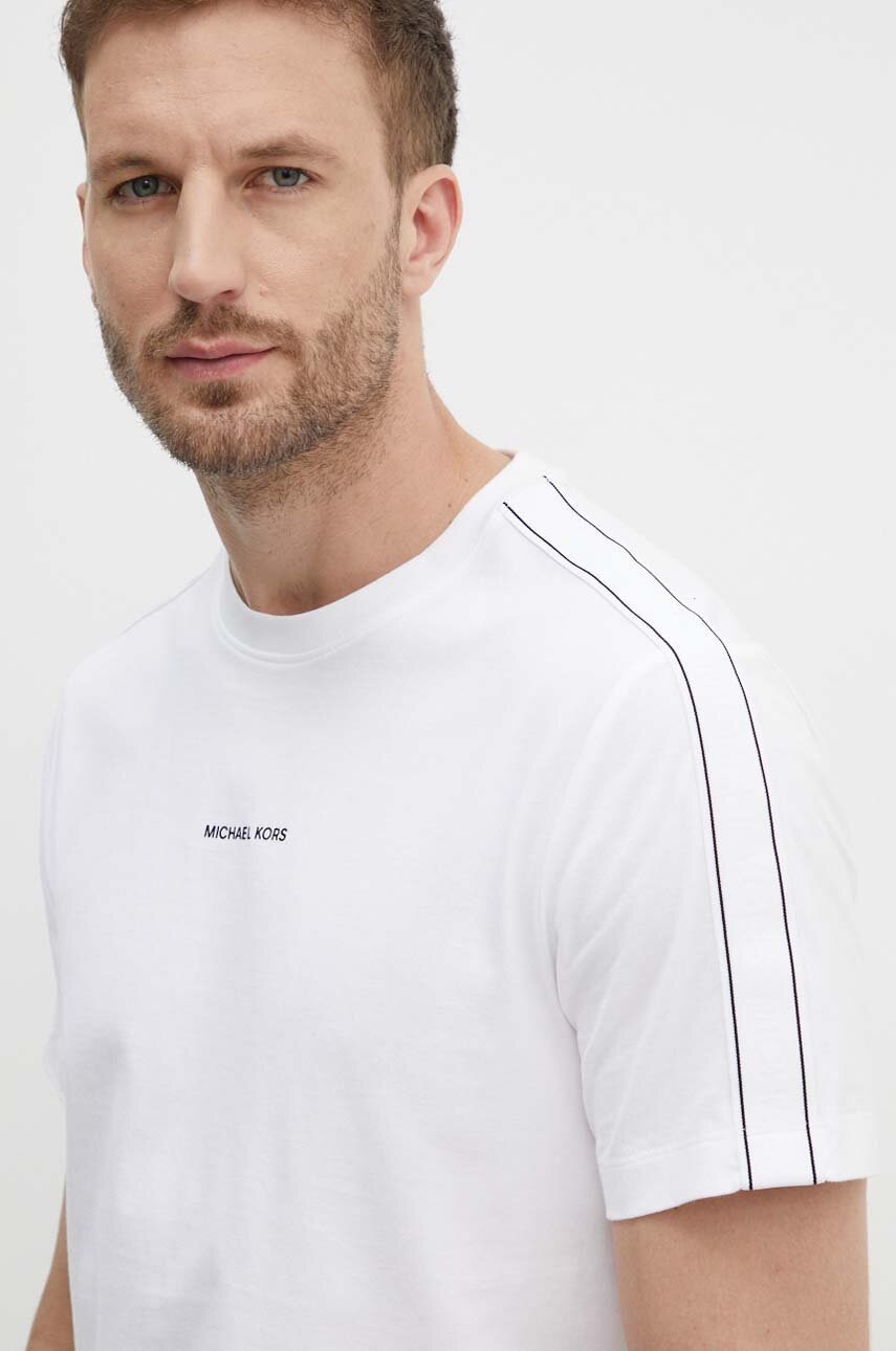 Βαμβακερό μπλουζάκι Michael Kors ανδρικό, χρώμα: άσπρο, CT4524E1V2 φωτογραφία