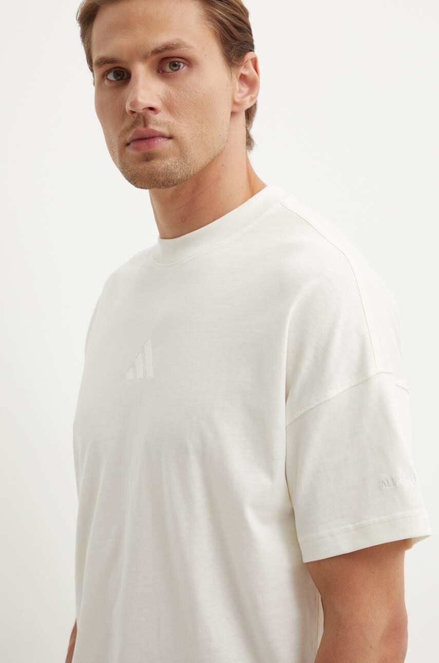 adidas pamut póló All SZN bézs, férfi, sima, IV5217 termék 2. képe