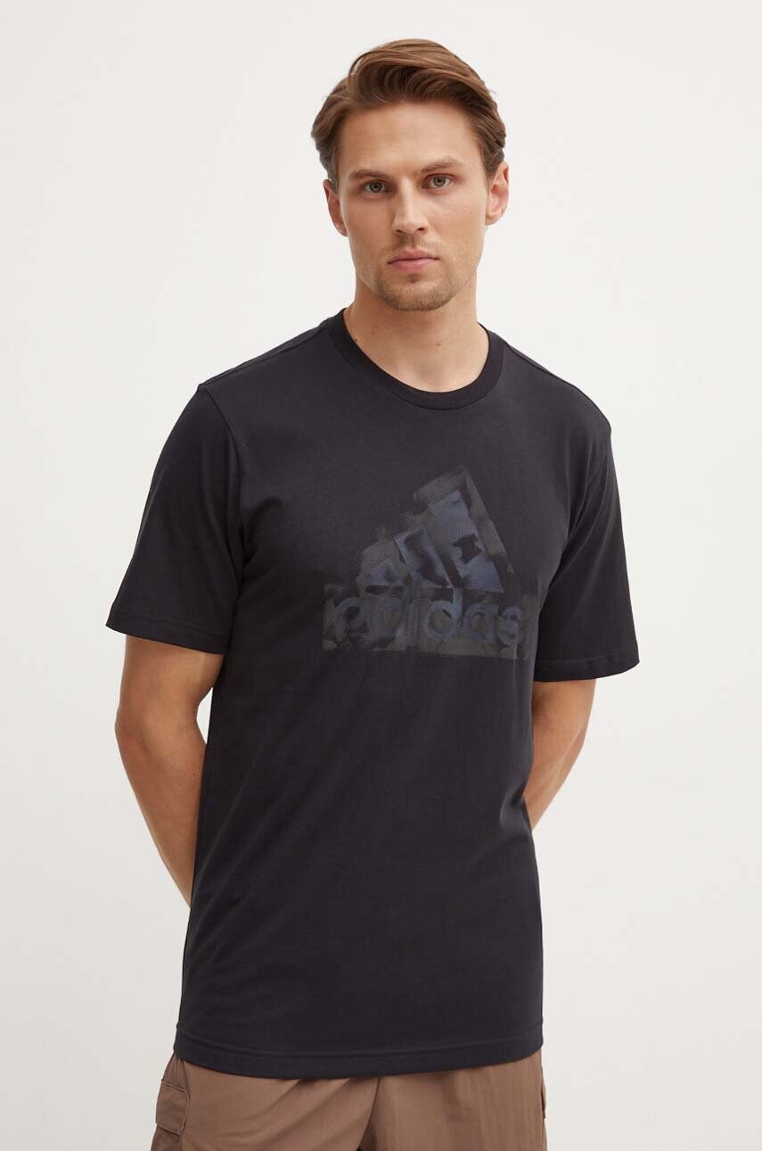 adidas tricou din bumbac Future Icons barbati, culoarea negru, cu imprimeu, IW2652