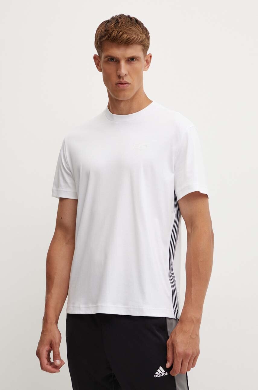 Levně Bavlněné tričko EA7 Emporio Armani bílá barva, s aplikací, PJOLZ.6DPT19