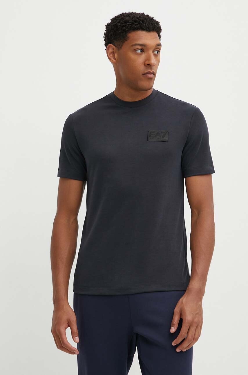EA7 Emporio Armani tricou barbati, culoarea albastru marin, cu imprimeu, PJ6QZ.6DPT72