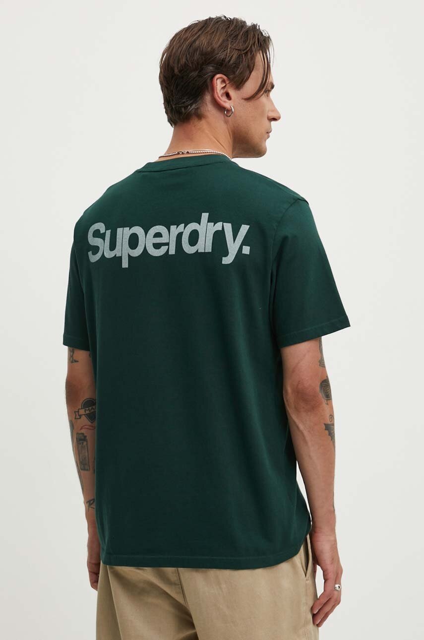 

Памучна тениска Superdry в зелено с принт M1012032A-27E, Зелен