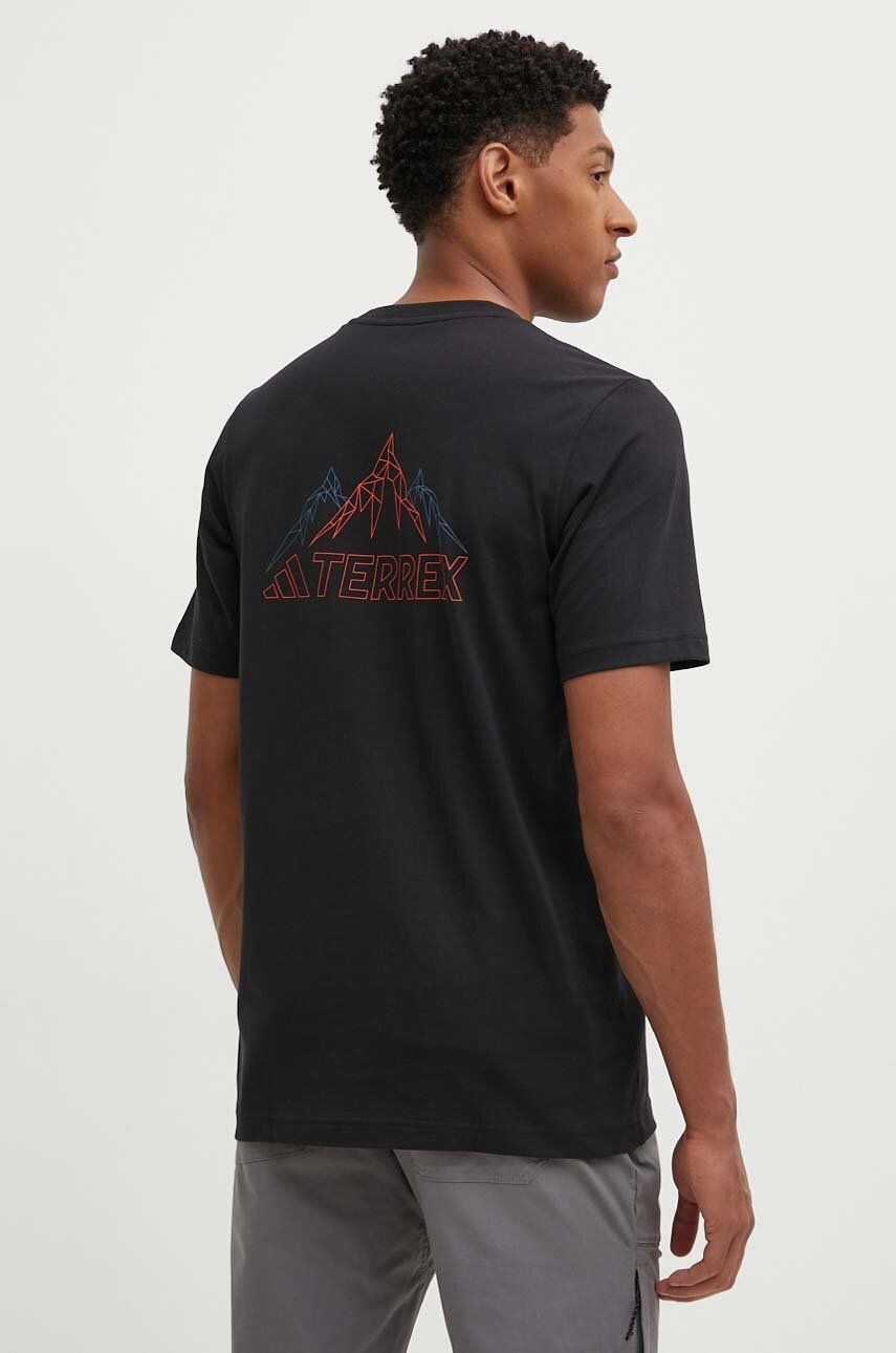 adidas TERREX tricou barbati, culoarea negru, cu imprimeu, IZ0466