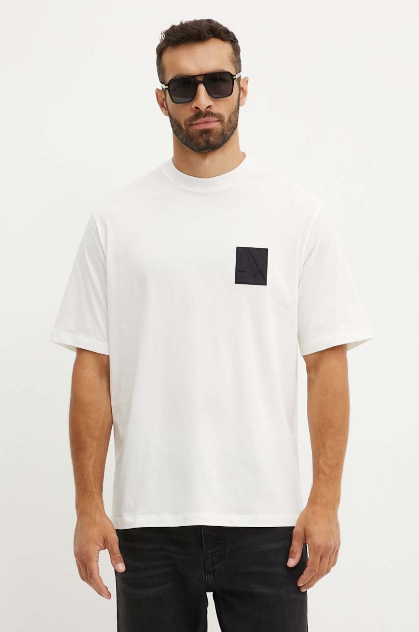 

Памучна тениска Armani Exchange в бяло с апликация 6DZTJG ZJ8EZ, Бял
