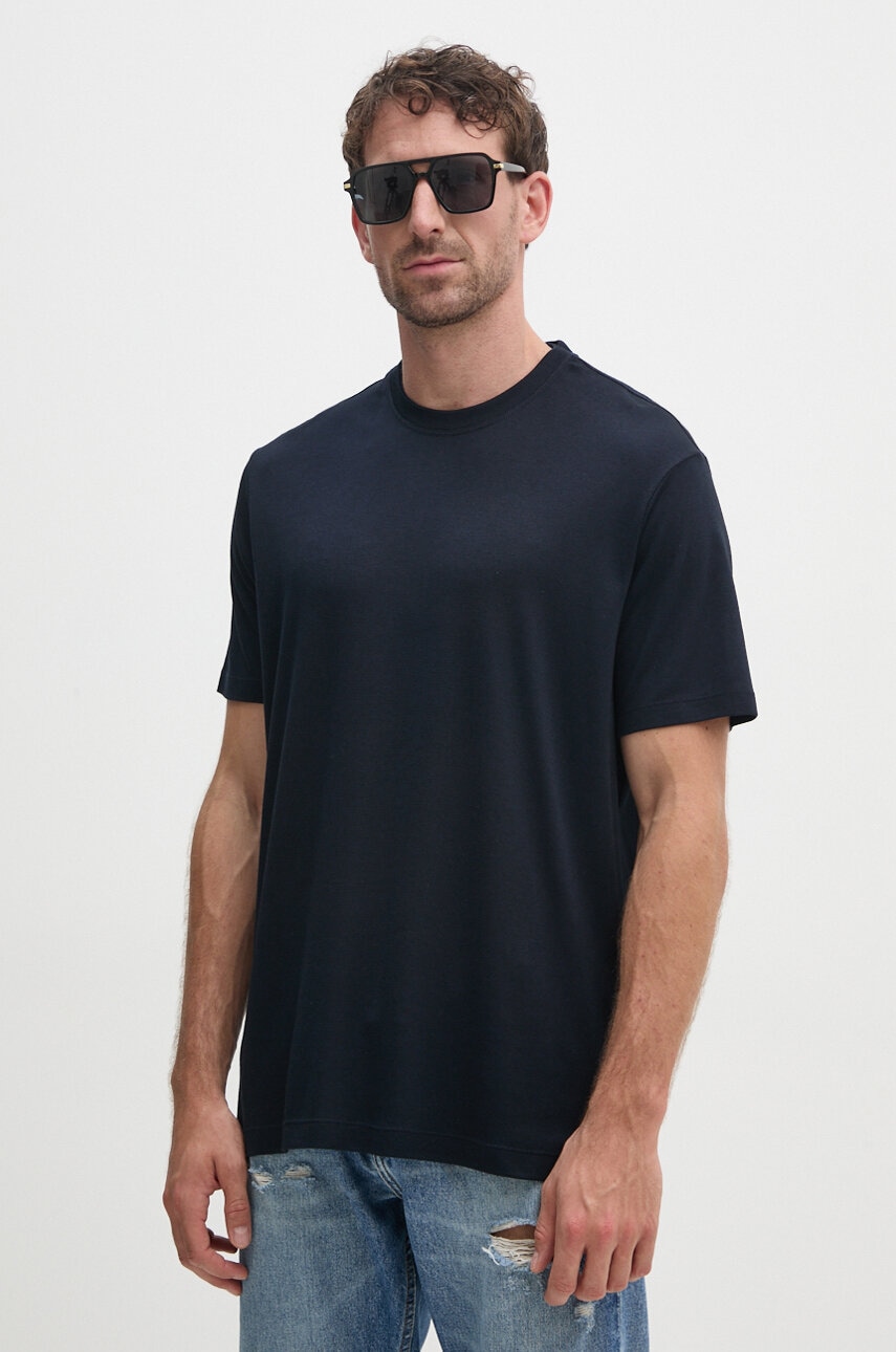 Paul&Shark tricou barbati, culoarea albastru marin, neted, 14311640