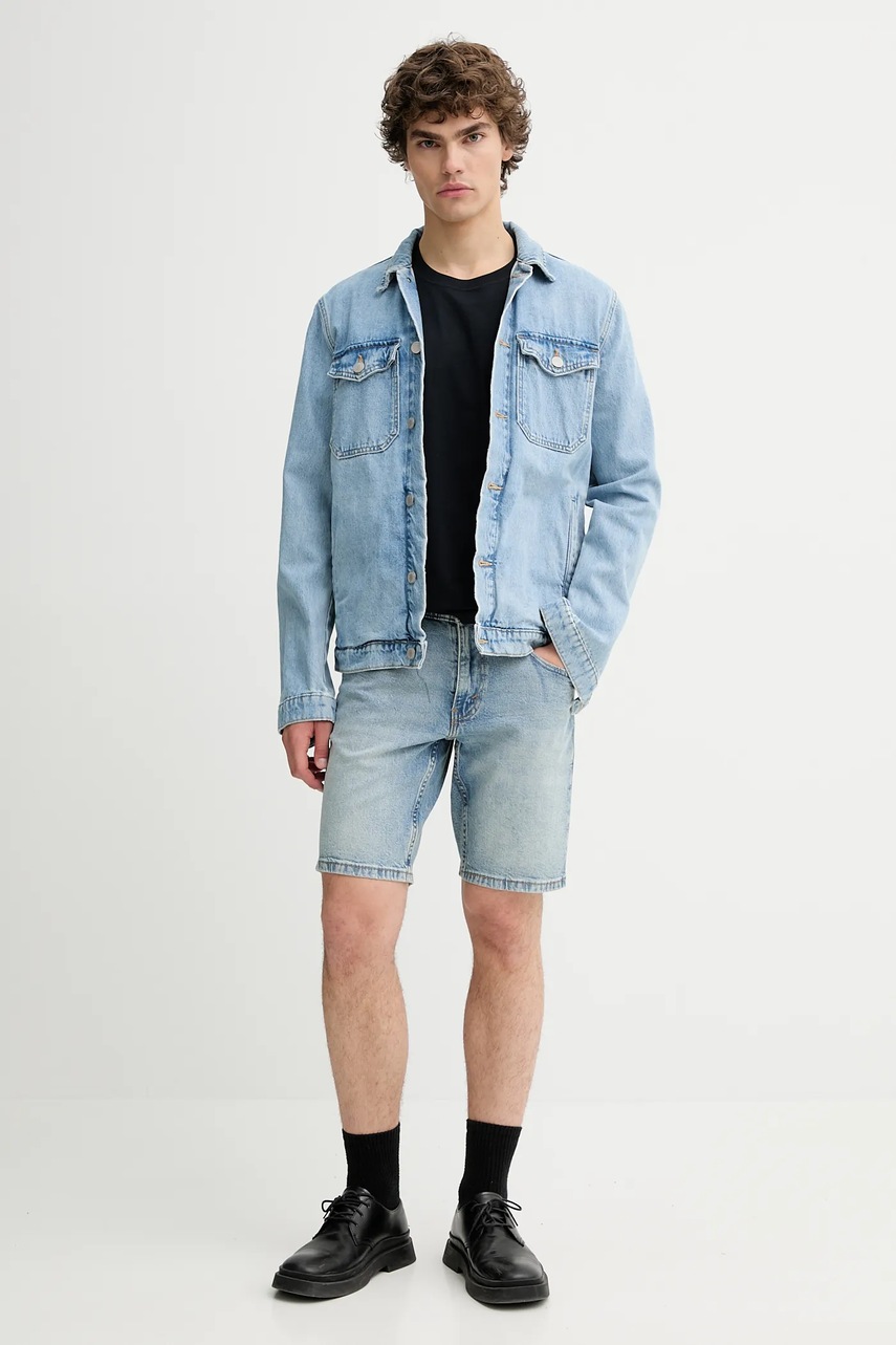 Хлопковая футболка PS Paul Smith цвет синий однотонная M2R.011R.KZEBRA