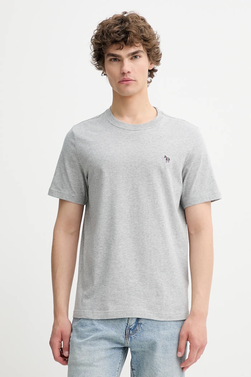 PS Paul Smith tricou din bumbac culoarea gri, uni, M2R.011R.KZEBRA