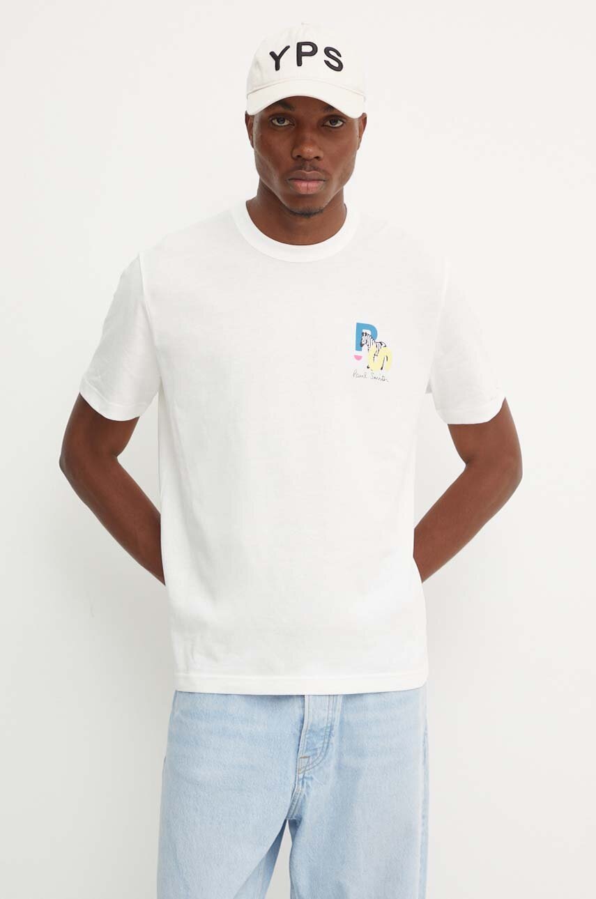 

Памучна тениска PS Paul Smith в бяло с принт M2R.220X.NP4799, Бял