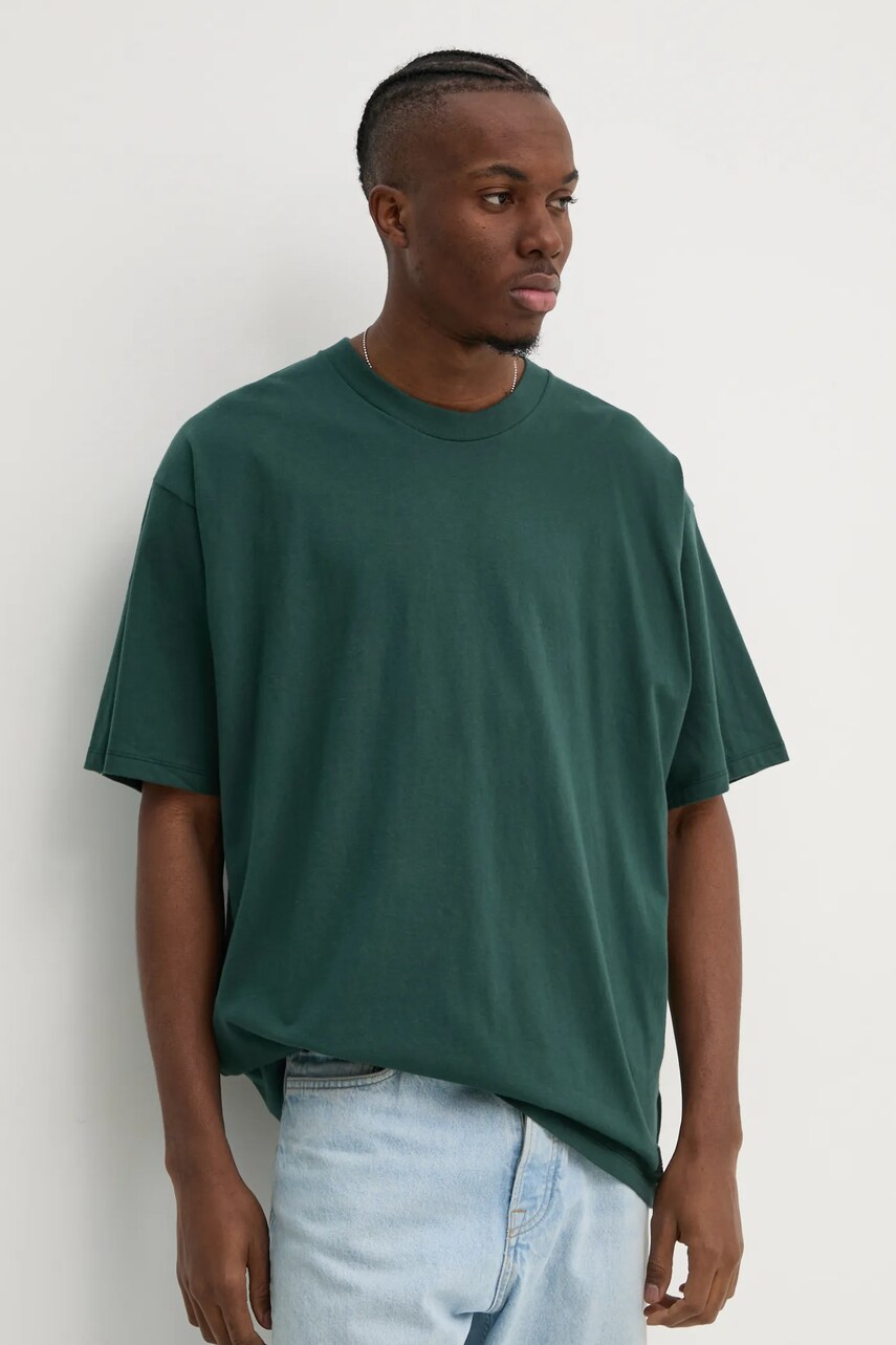 Vans tricou din bumbac barbati, culoarea verde, neted, VN000G512LN1