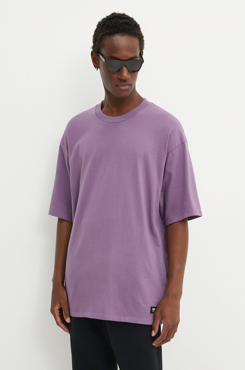 Vans tricou din bumbac barbati, culoarea violet, neted, VN000G51CIF1