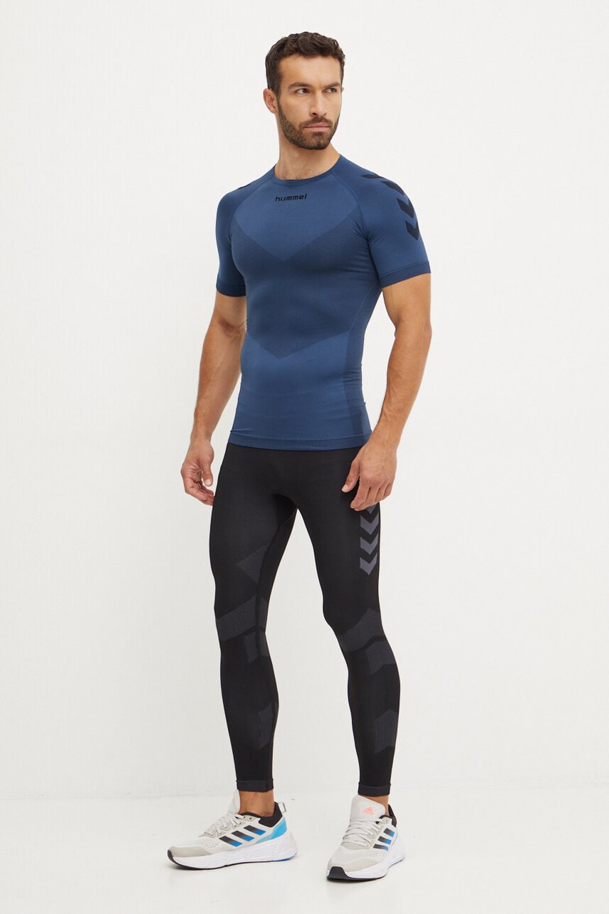 Hummel tricou de antrenament culoarea albastru marin, cu imprimeu, 202636