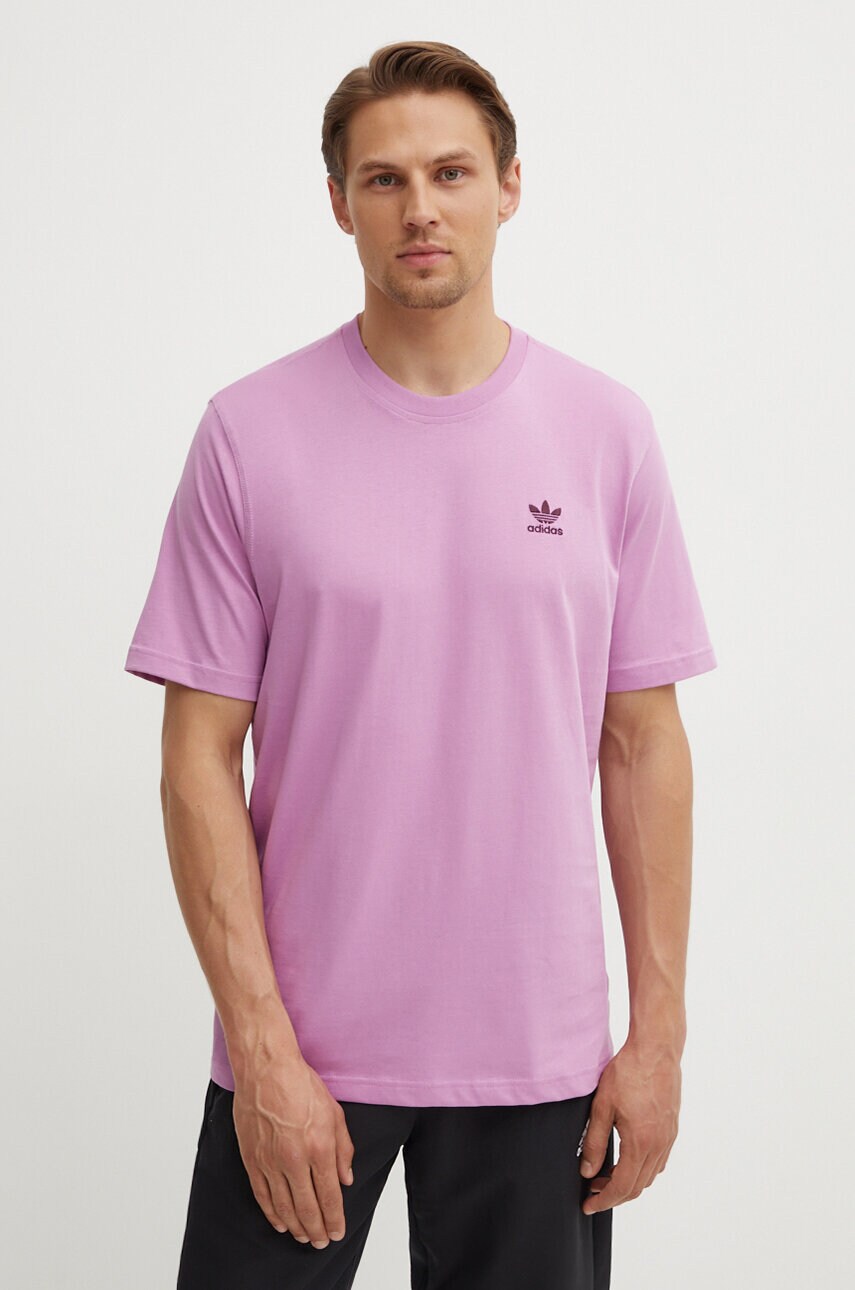 adidas Originals tricou din bumbac barbati, culoarea violet, cu imprimeu, IY5477