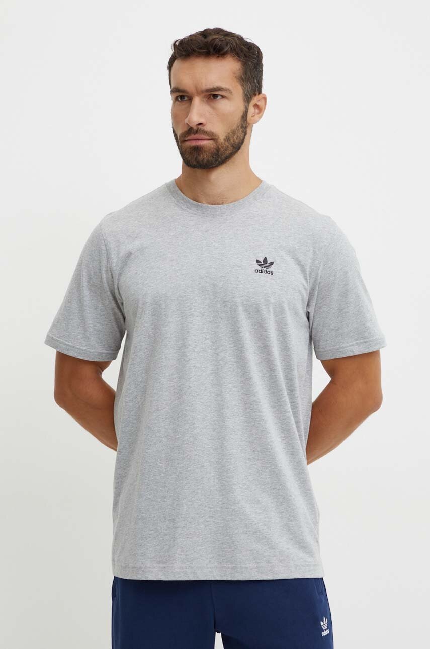 Бавовняна футболка adidas Originals чоловіча колір сірий меланж IZ2096 