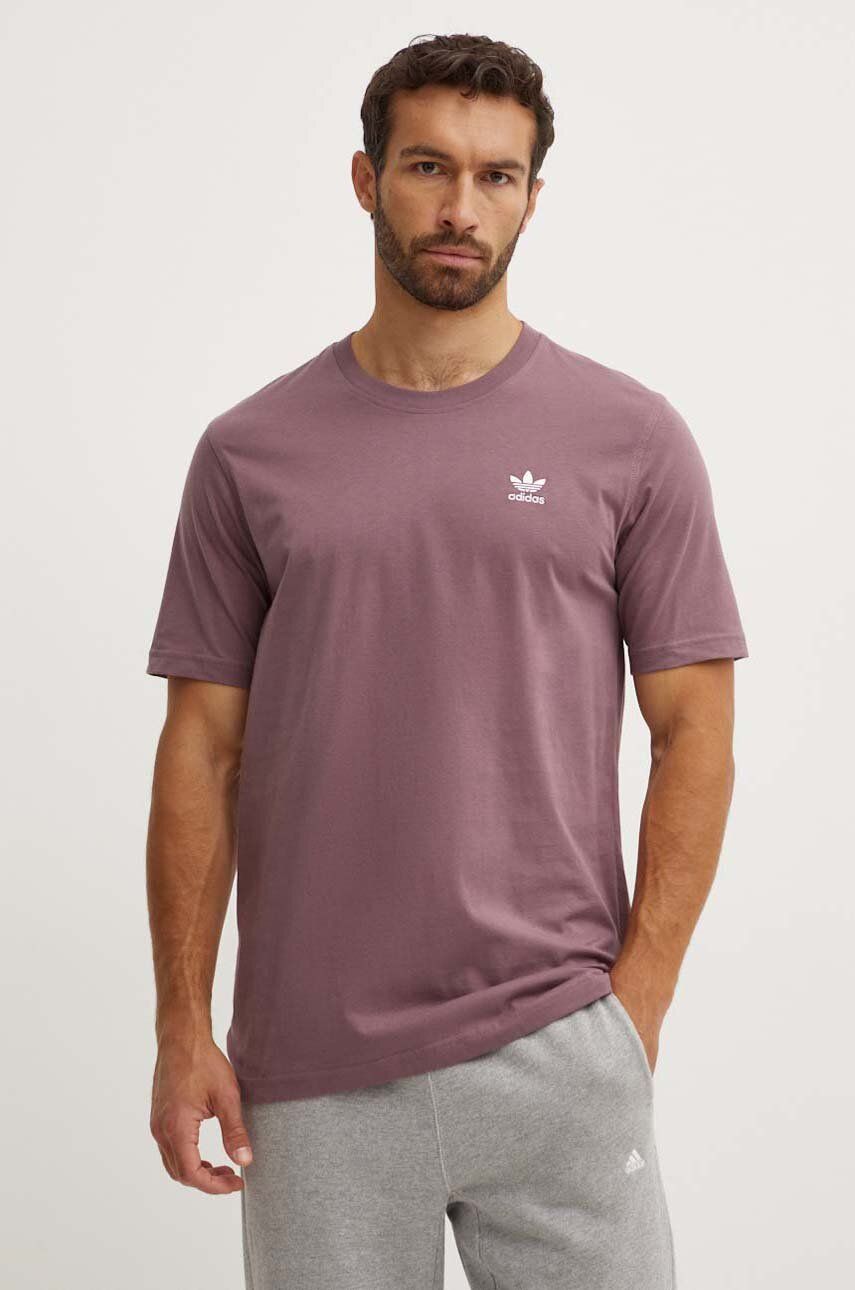 adidas Originals tricou din bumbac barbati, culoarea violet, neted, IZ2104