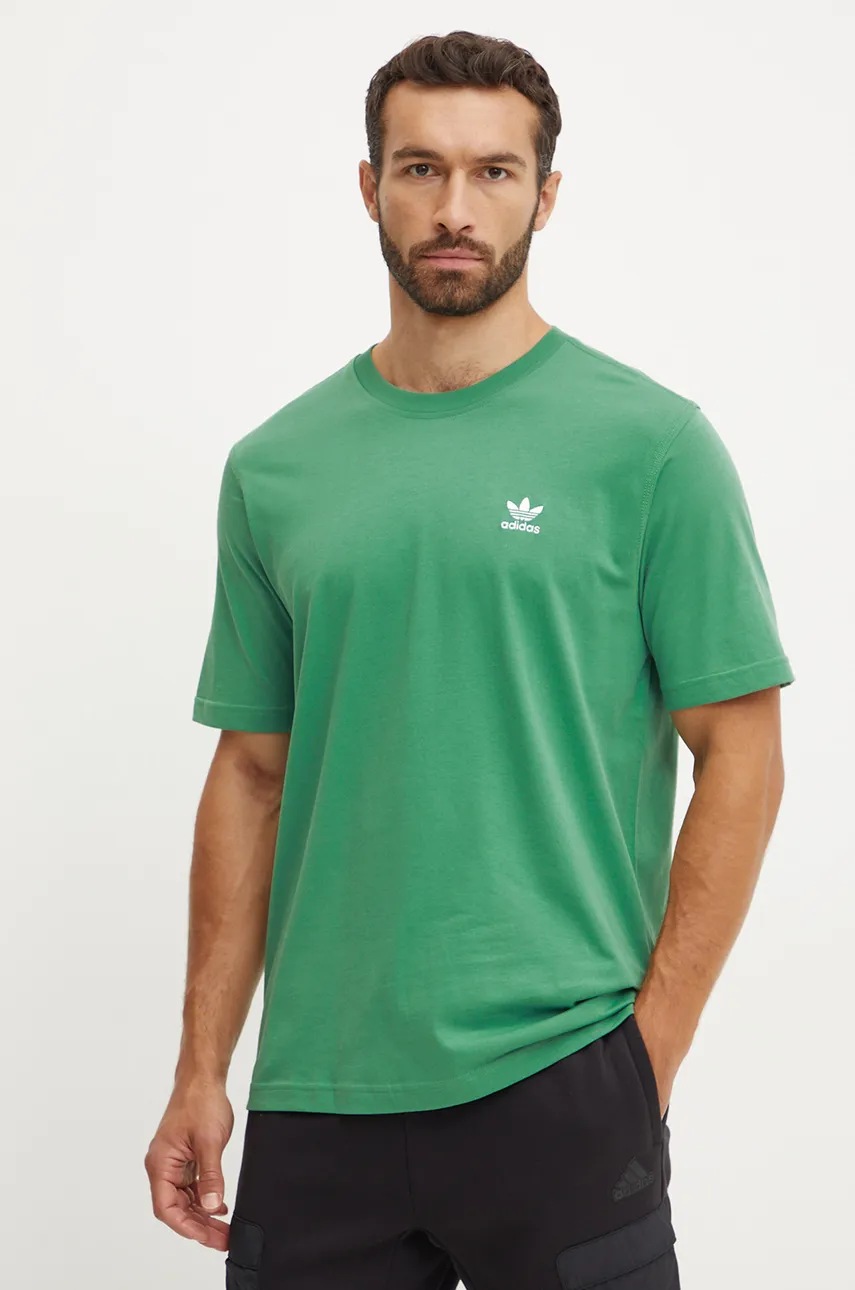 Хлопковая футболка adidas Originals мужская цвет зелёный с аппликацией IZ2106 Хлопковая футболка adidas Originals мужская цвет зелёный с аппликацией IZ2106