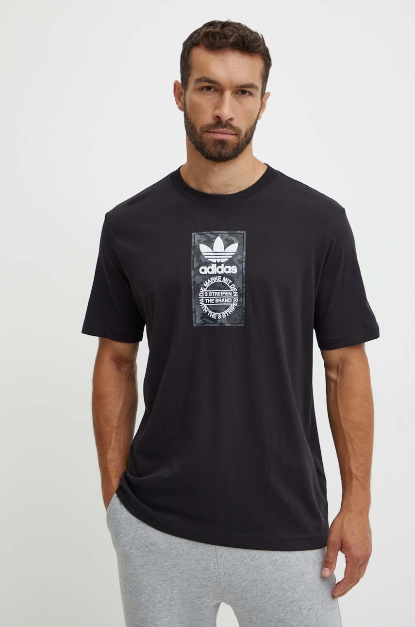 

Памучна тениска adidas Originals в черно с принт IZ2516, Черен