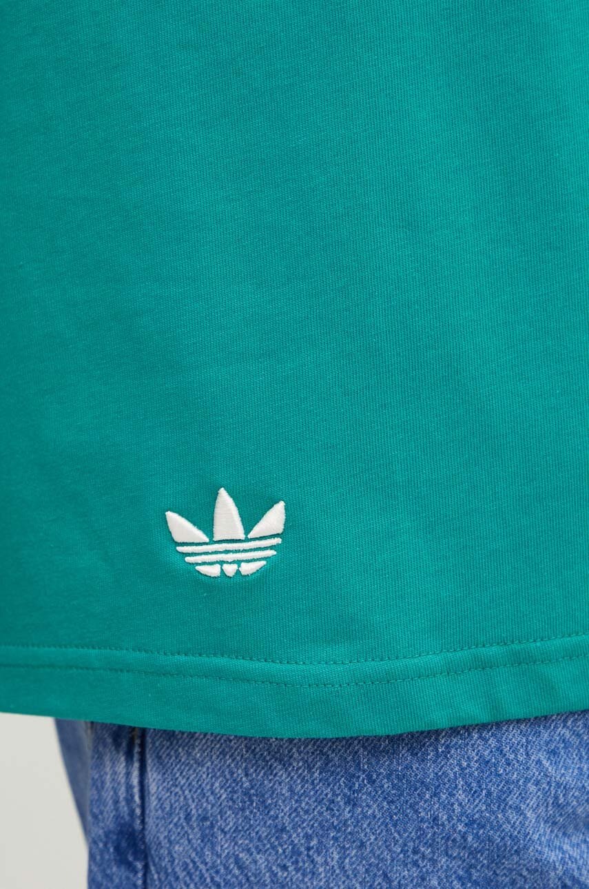 Βαμβακερό μπλουζάκι adidas Originals ανδρικό, χρώμα: τιρκουάζ, JF9136 φωτογραφία